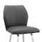 Armen Living Tandy Gray Faux Leather and Brushed Stainless Steel 30" Bar Stool LCTNBABSGR30 - alternate 4